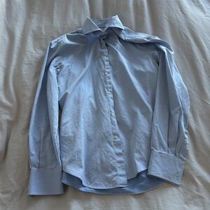 Brunello Cucinelli Blue Cotton Shirt